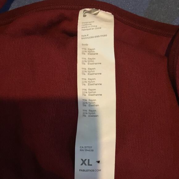 Fabletics Marron/Burgundy Knit Halter Lined Athletic Bra Slize XL - Picture 5 of 6